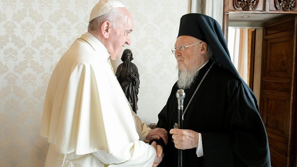 El papa recibe a su santidad Bartolomé