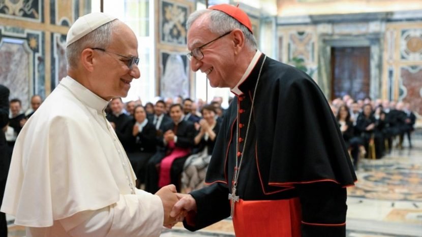 El Papa León XIV durante la audiencia a la Secretaría de Estado