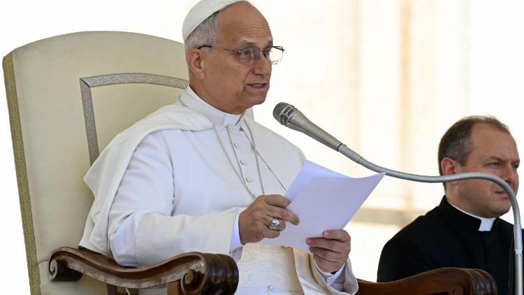 El Papa León XIV durante la audiencia general