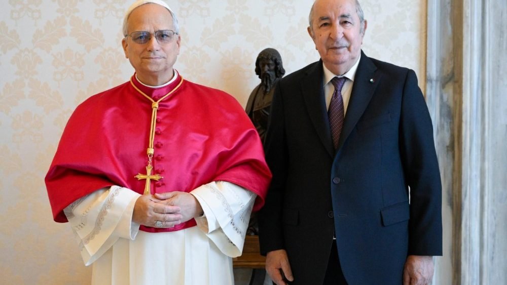 El Papa León XIV y el Presidente de Argelia el jueves 24 de julio de 2025 en el Vaticano